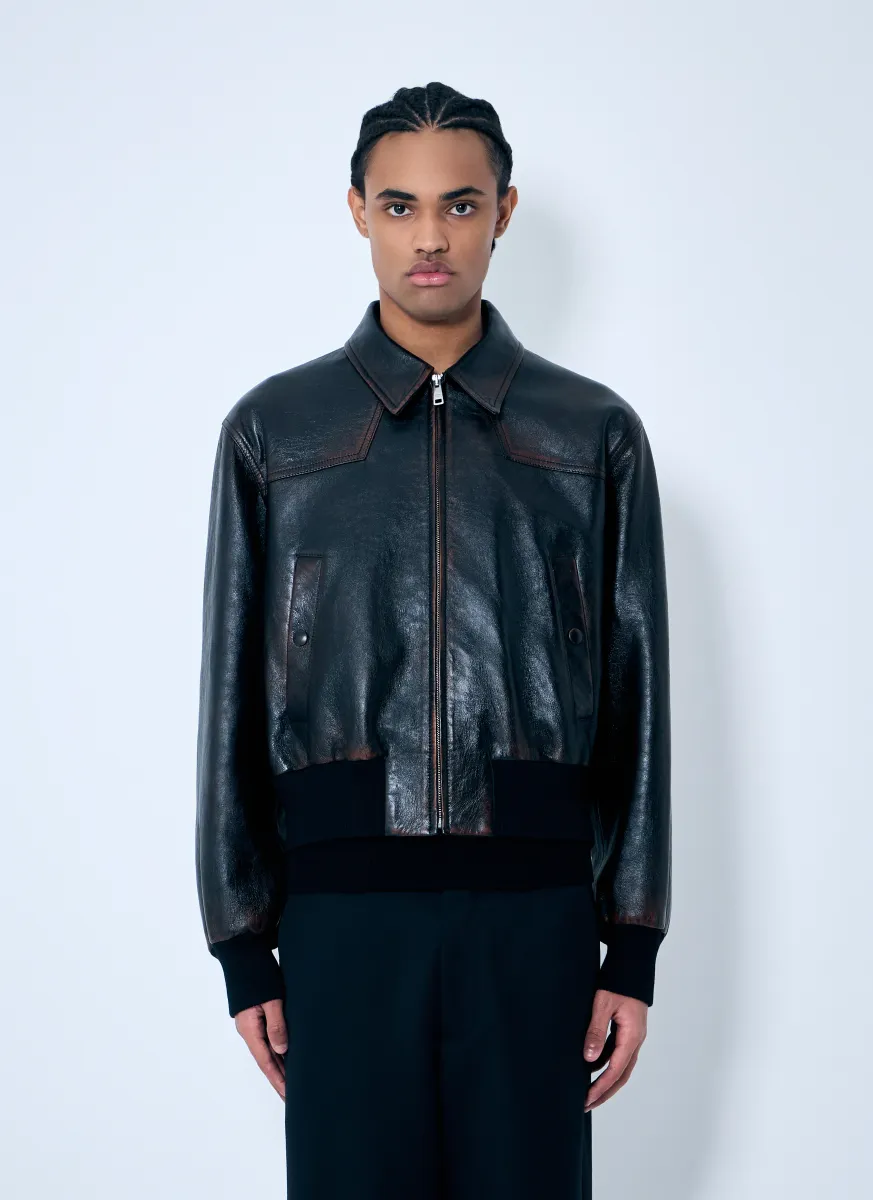 Leather Bomber Jacket