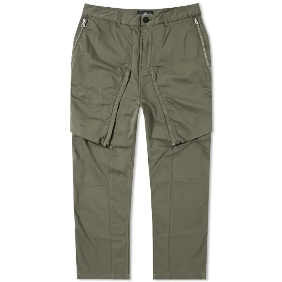 Garment Dyed Satin Articulated Cargo Pants