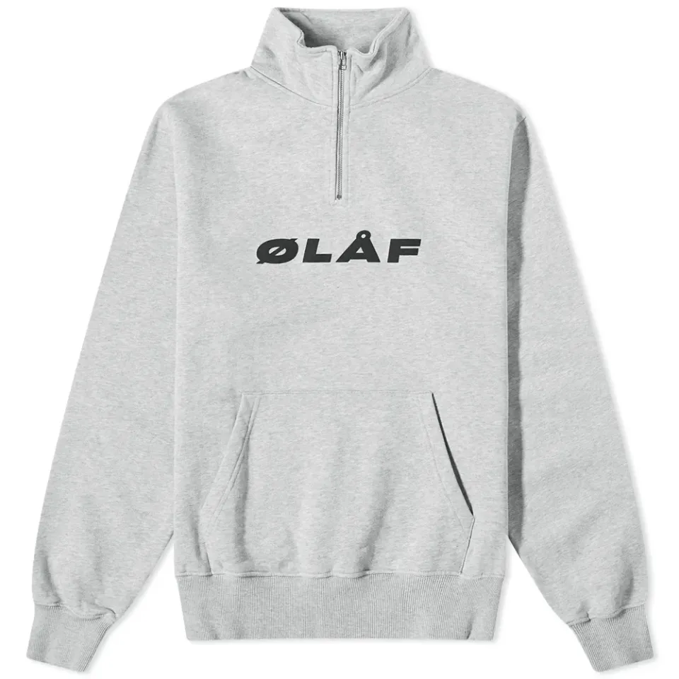 Italic Zip Mock Neck