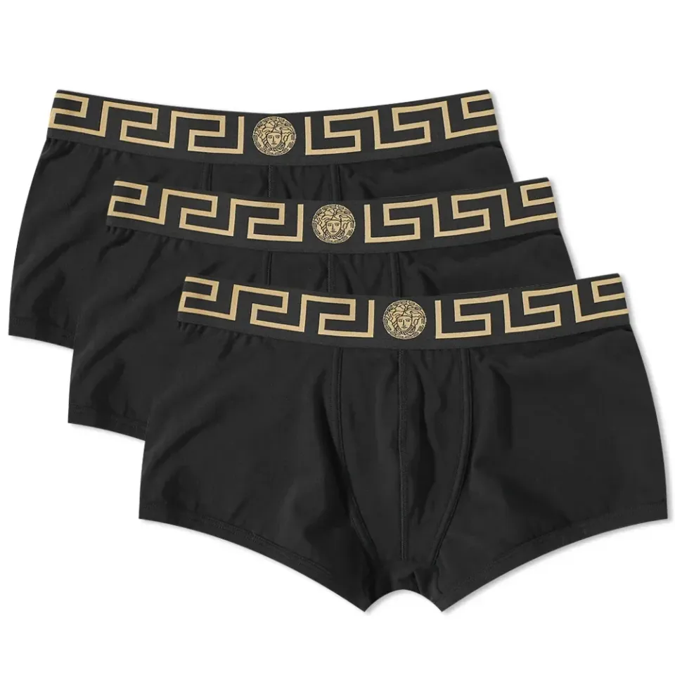 Greek Logo Waistband Boxer Trunk - 3 Pack