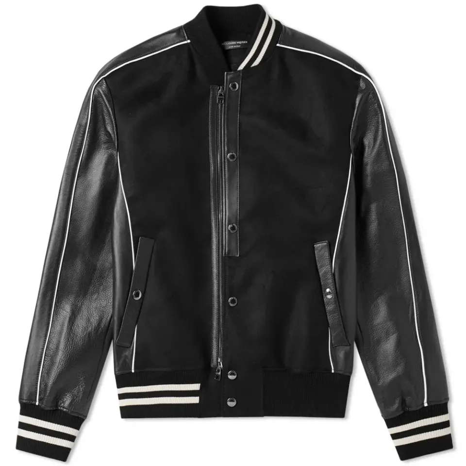 Leather Sleeve Varsity Jacket