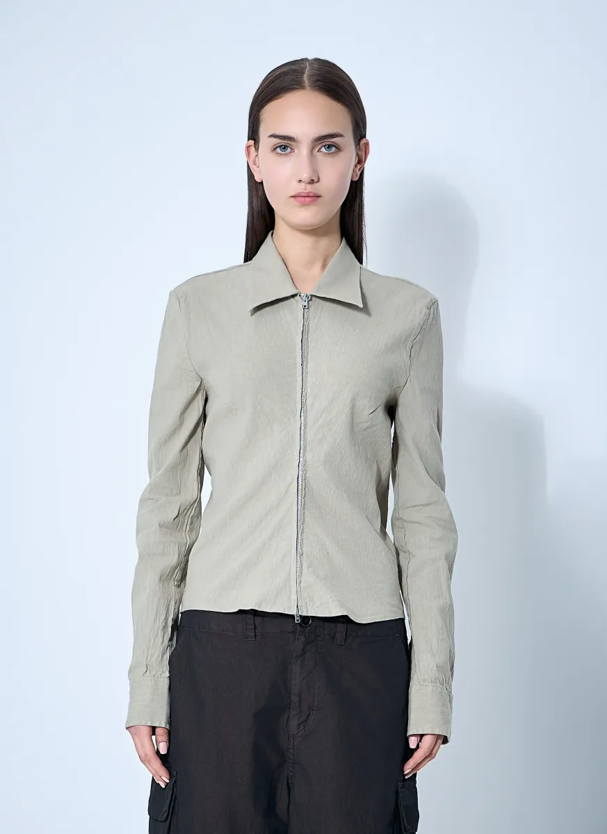 Slim Zip-Up Shirt