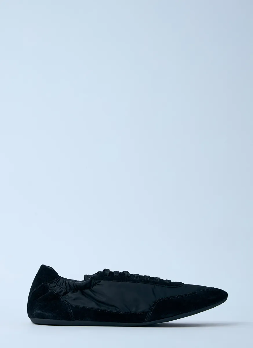 Collapse Re-Nylon And Suede Sneakers