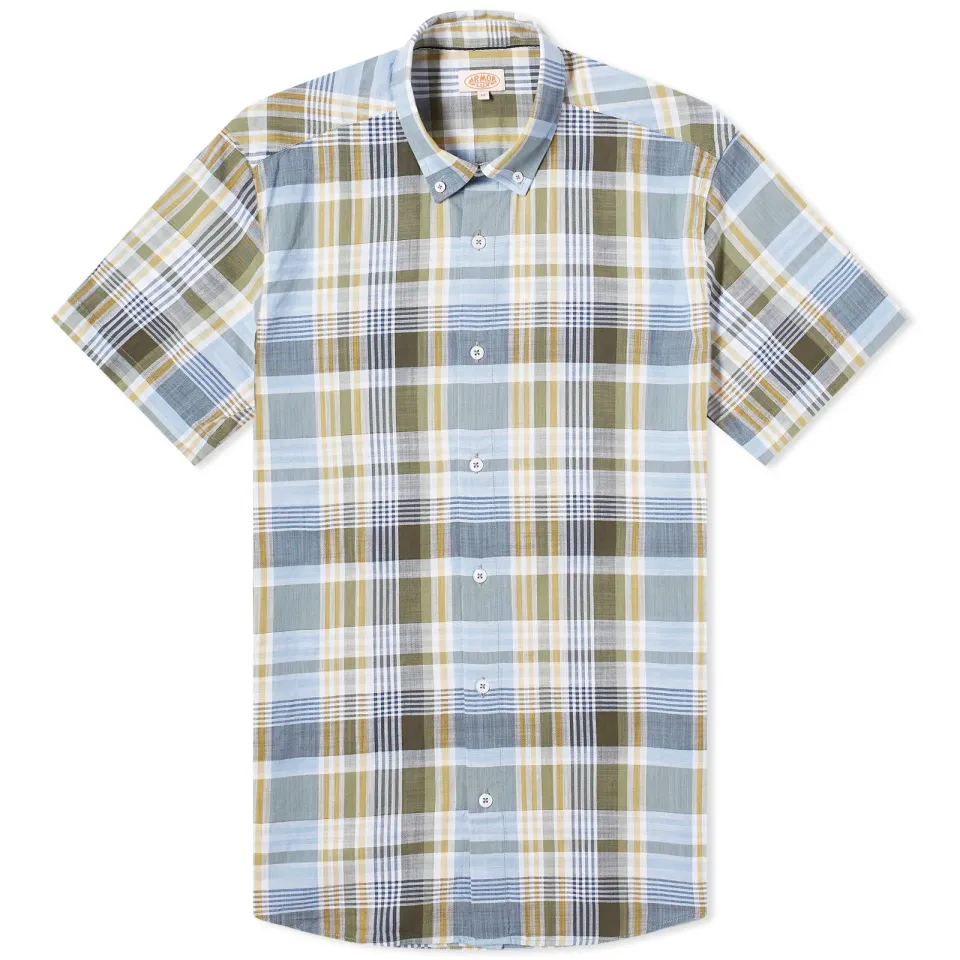 Button Down Short Sleeve Check Shirt