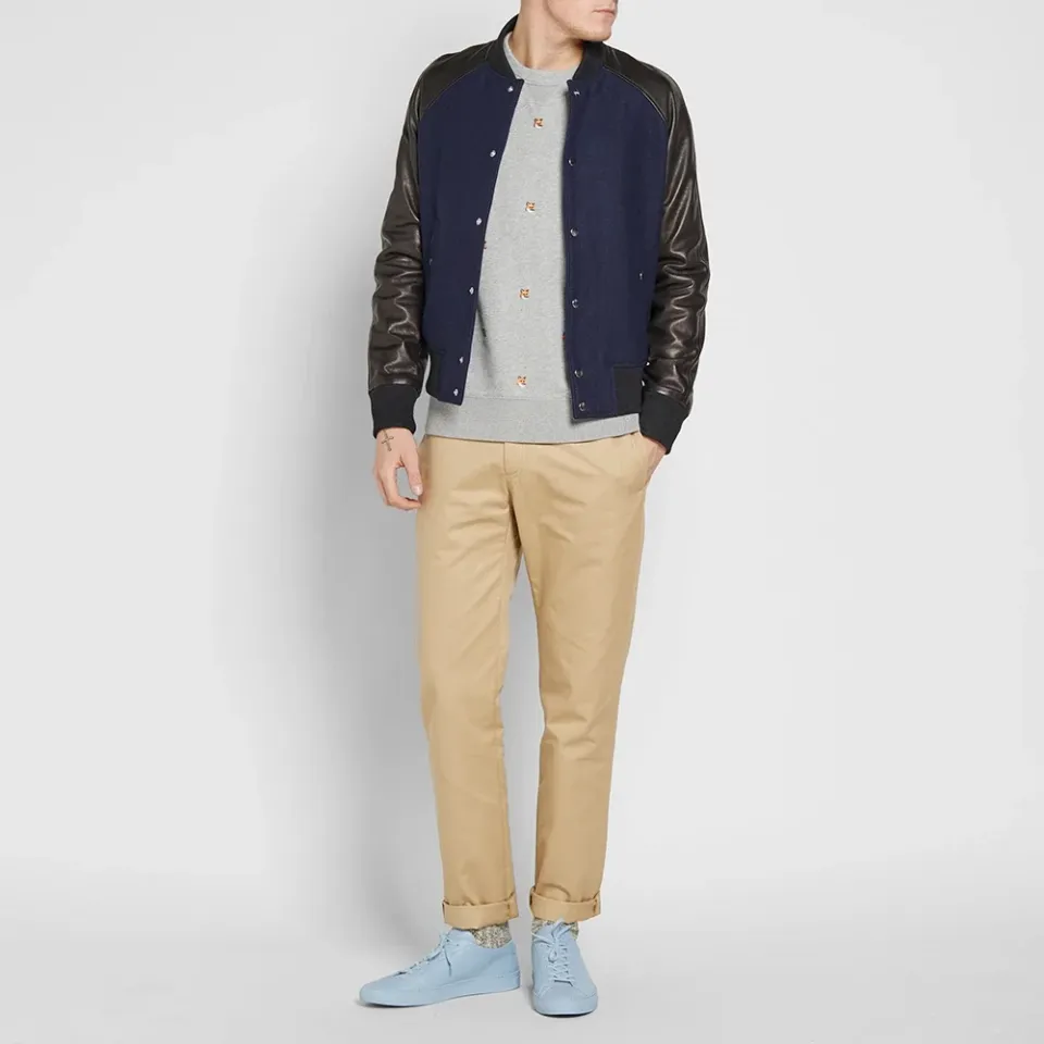 Maison Kitsuné All Over Embroidered Fox Head Crew Sweat - END. Exclusive