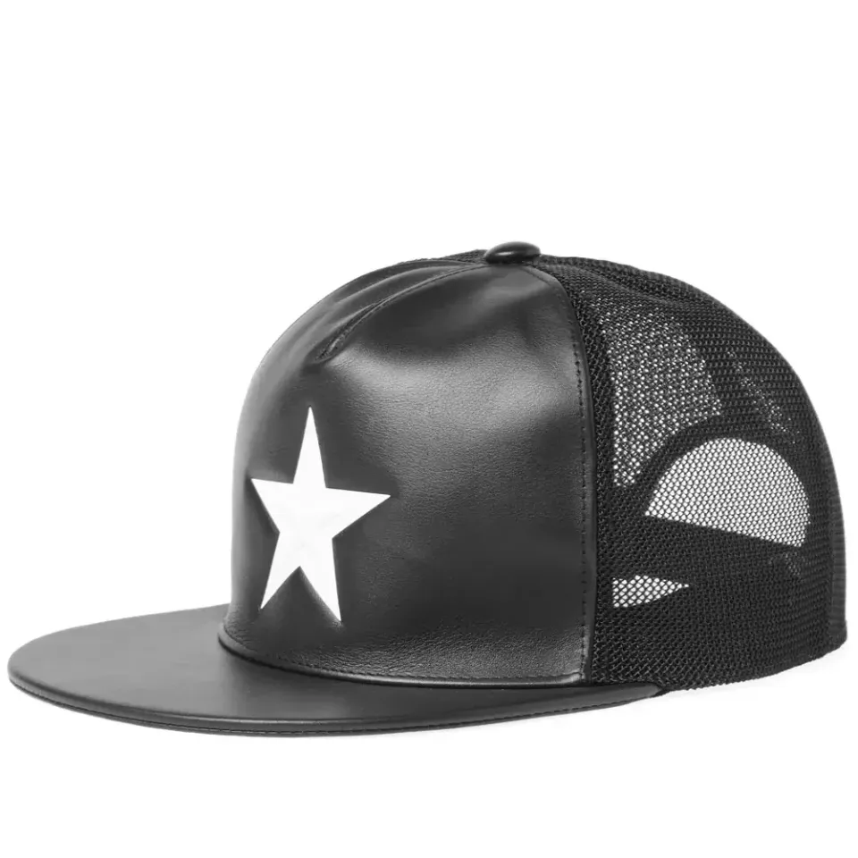 White Star Leather Cap