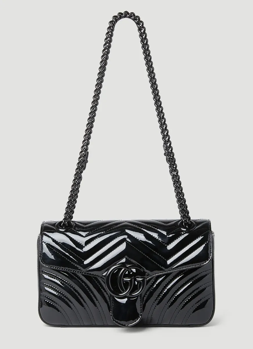 GG Marmont Patent Small Shoulder Bag
