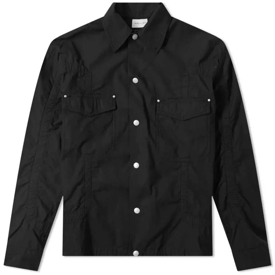 Cotton Poplin Frame Snap Overshirt