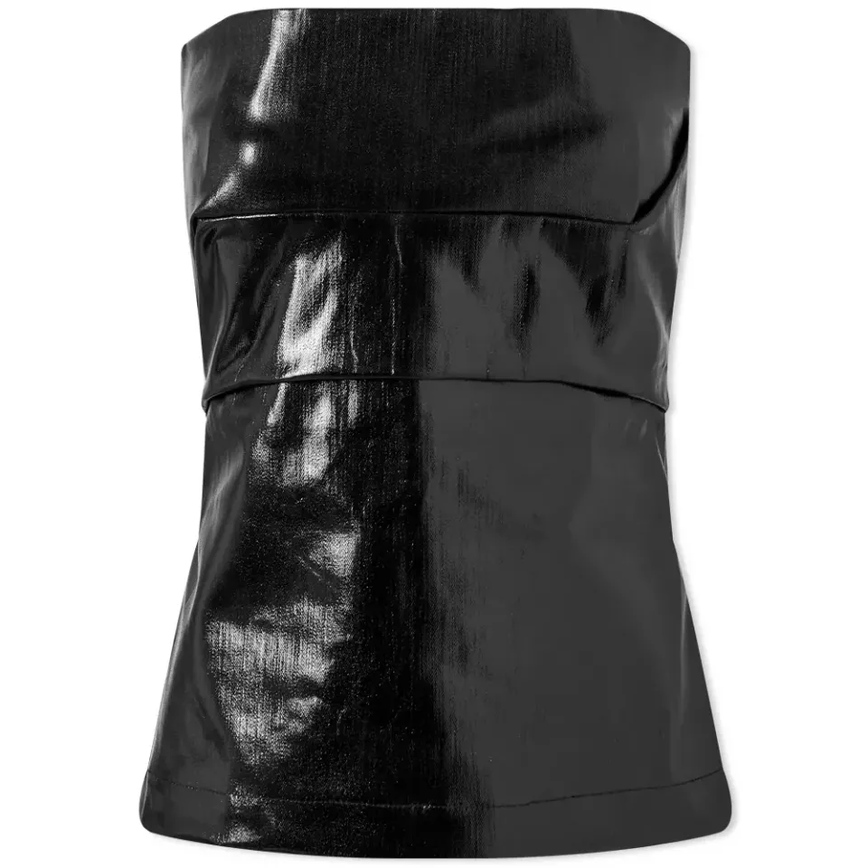 Bustier Lacquered Denim Top