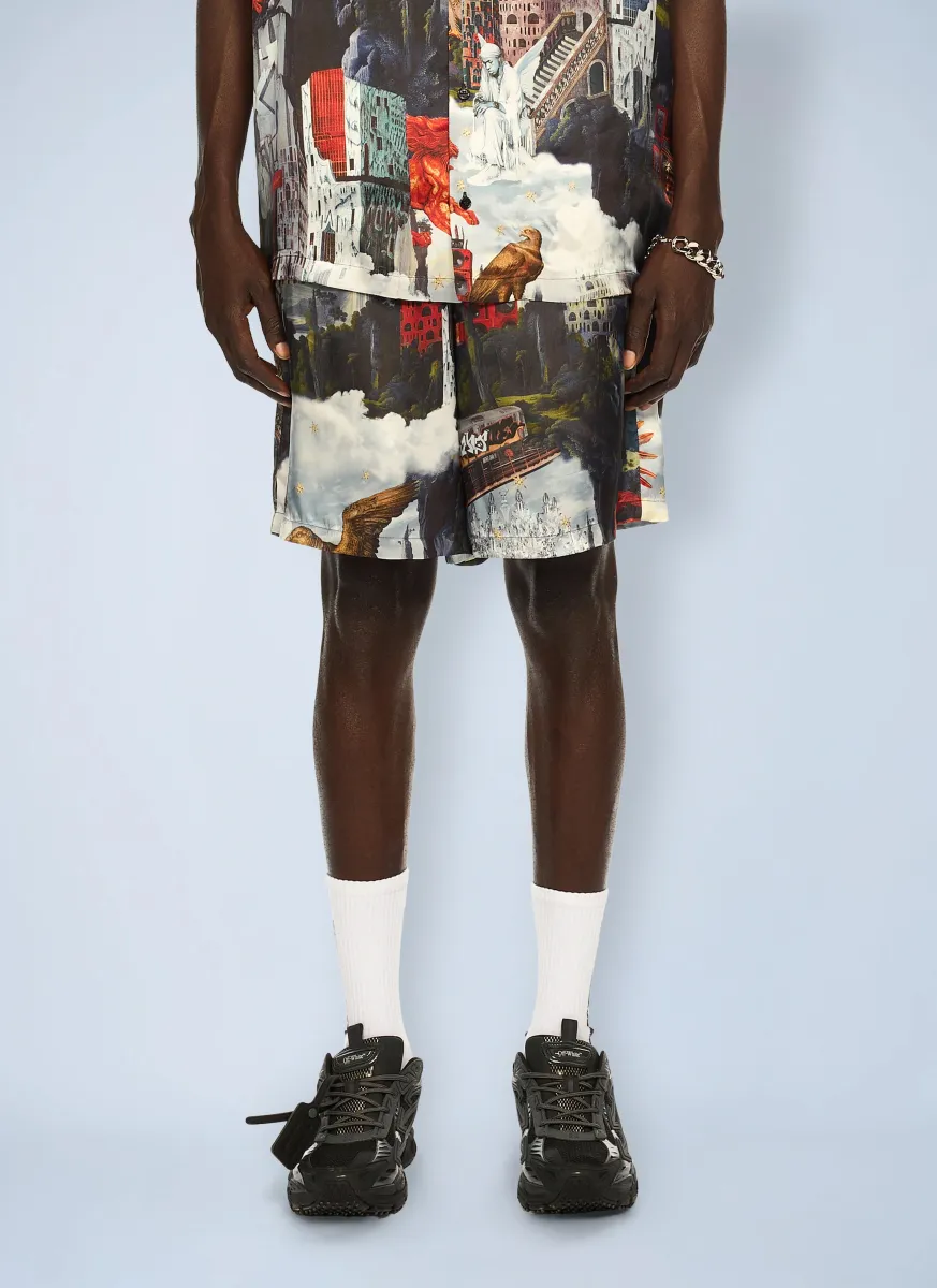 World Paint Viscose Bowling Shorts
