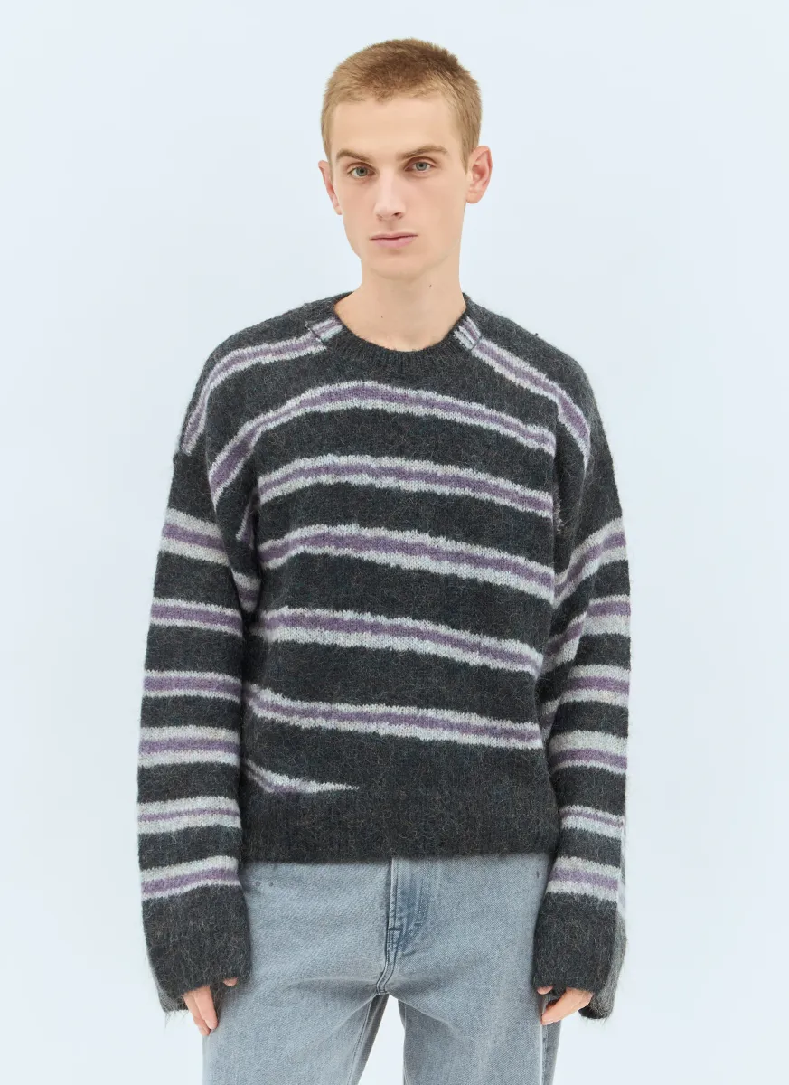Striped Mohair-Blend Sweater