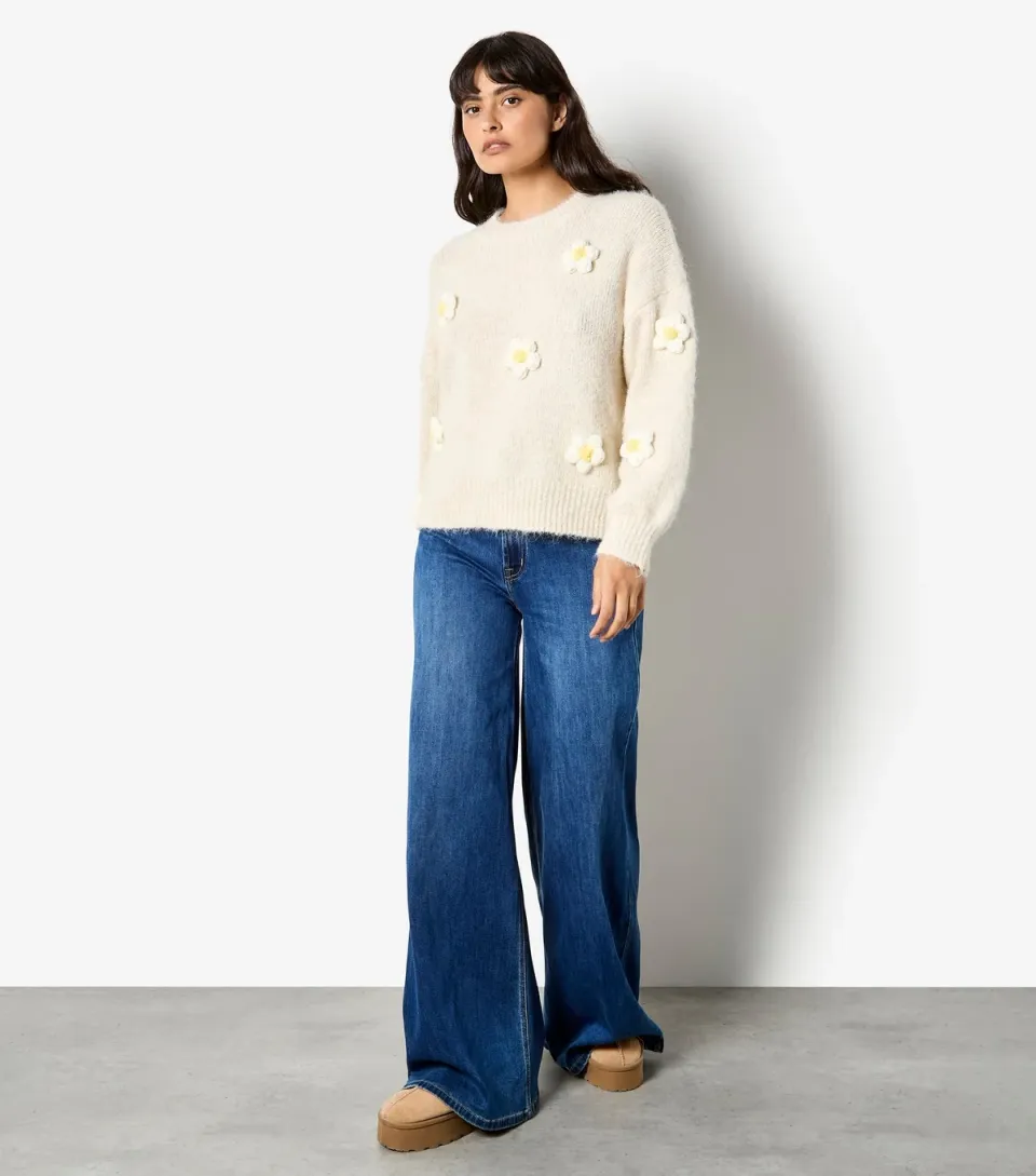 Women's Stone Daisy Oversized Jumper