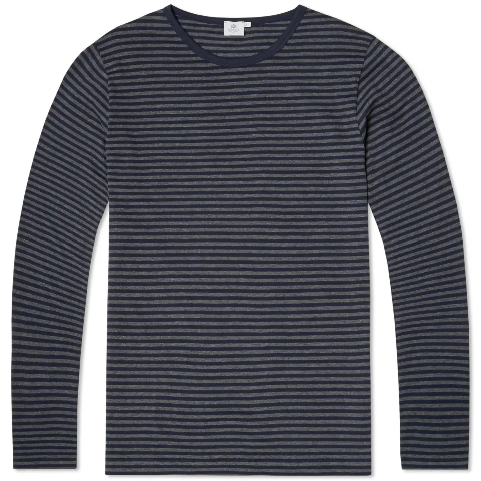 Long Sleeve English Stripe Crew Neck Tee