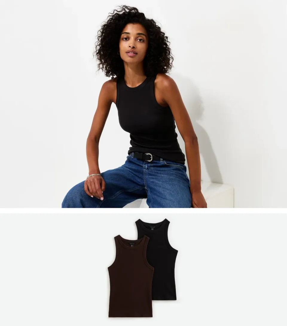 Women's Brown Pack Of 2 Cotton Rich Racer Vests