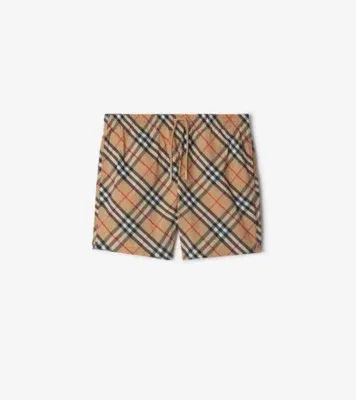 Check Swim Shorts in Sand beige - Men, Nylon