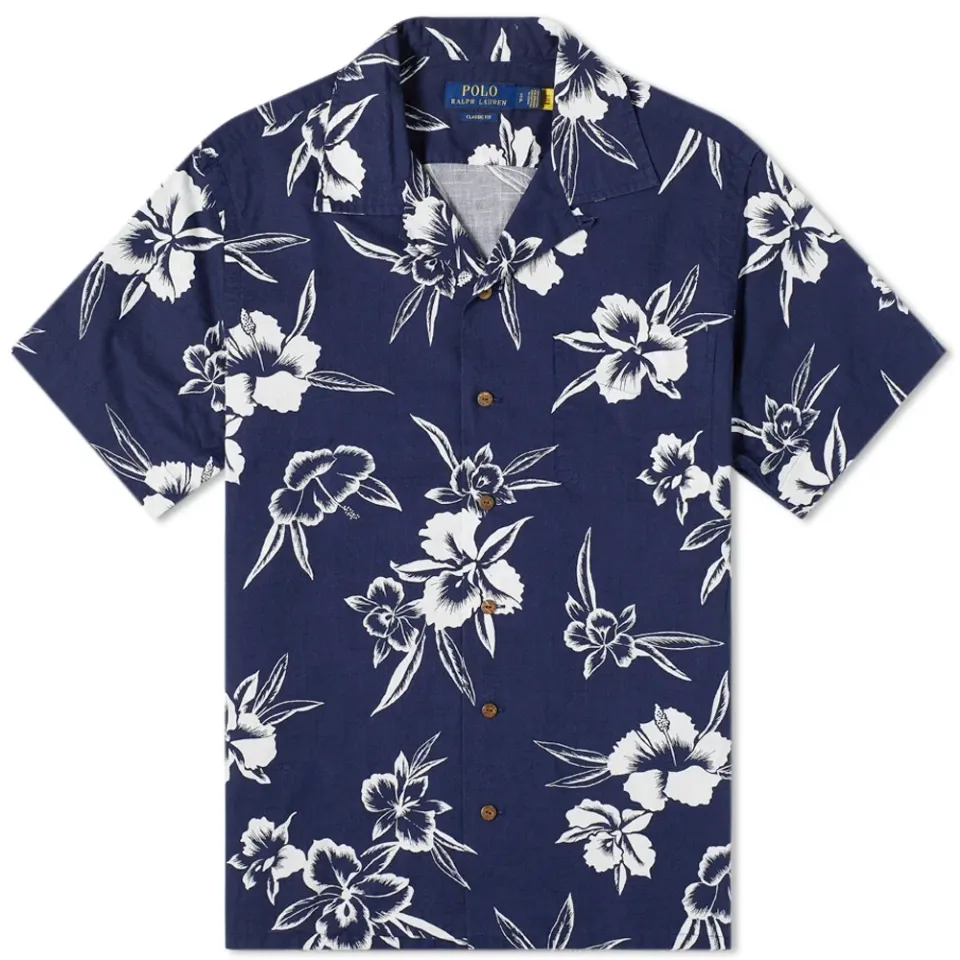 Hibiscus Print Short Sleeve Shirt