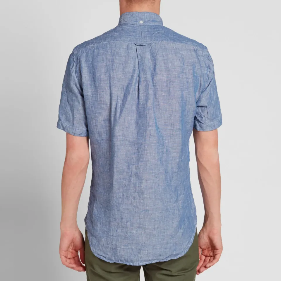 Short Sleeve Linen Chambray Shirt