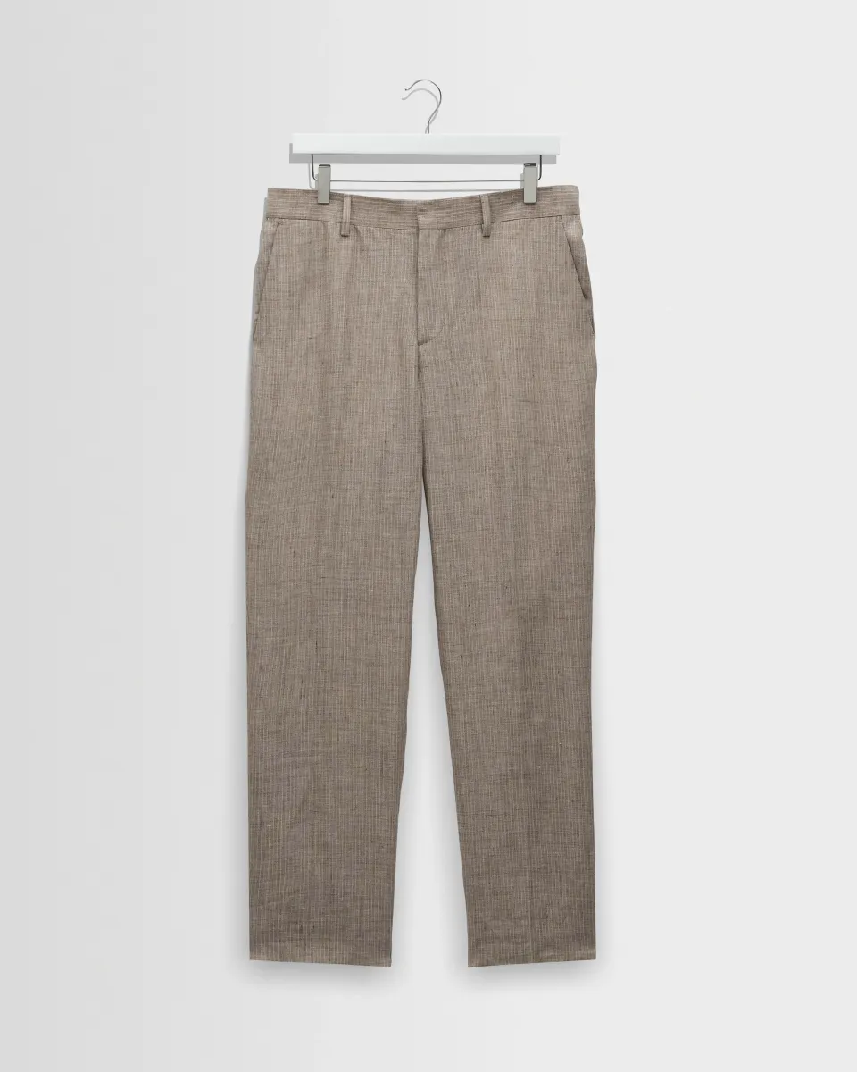 Alp - Natural and Brown Stripe Linen Trousers