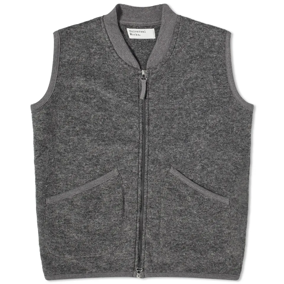 Wool Fleece Zip Waistcoat