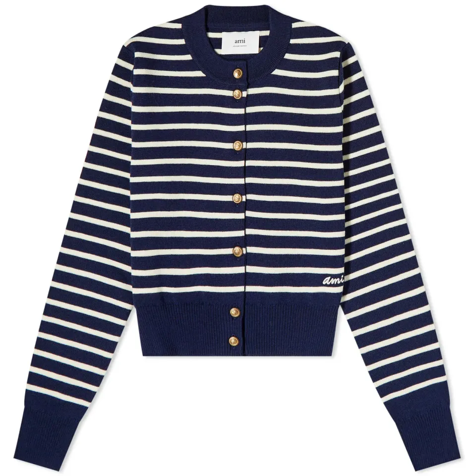 AMI Sailor Stripe Cardigan