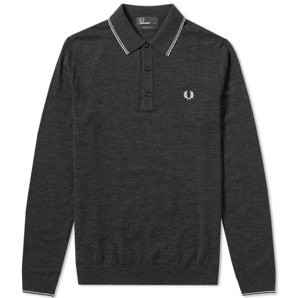 Fred Perry Long Sleeve Merino Knitted Polo