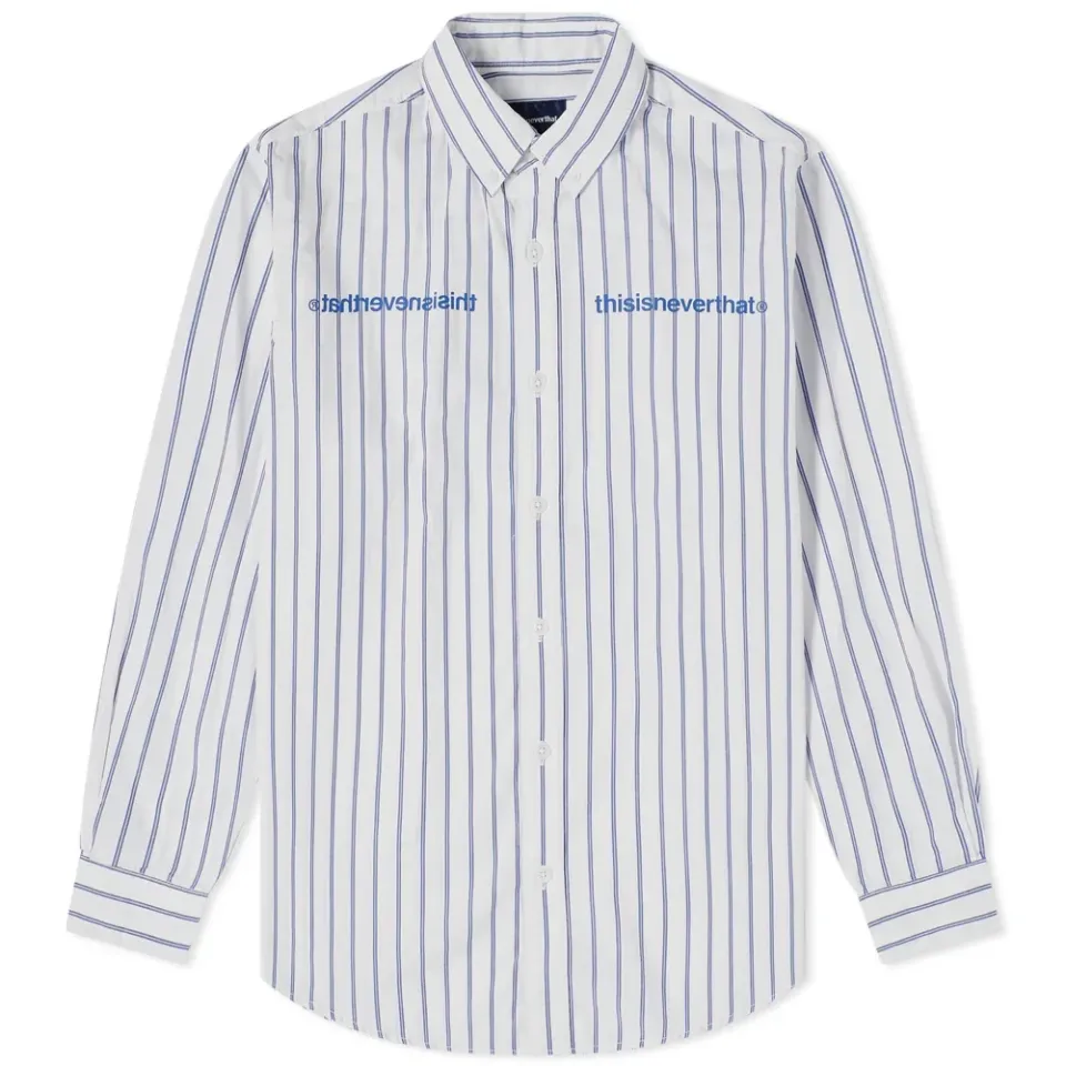 Mi Logo Stripe Button Down Shirt