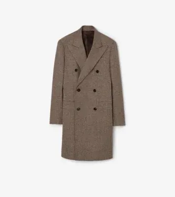Wool Linen Blend Denbury Tailored Coat in Soap beige/brown - Men, Nylon