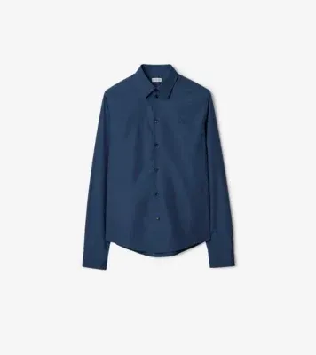 Classic Fit Cotton Poplin Shirt in Dark graphite blue
