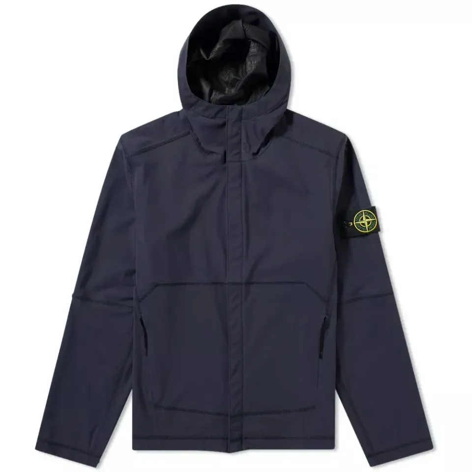 Light Soft Shell SI Check Grid Hooded Jacket