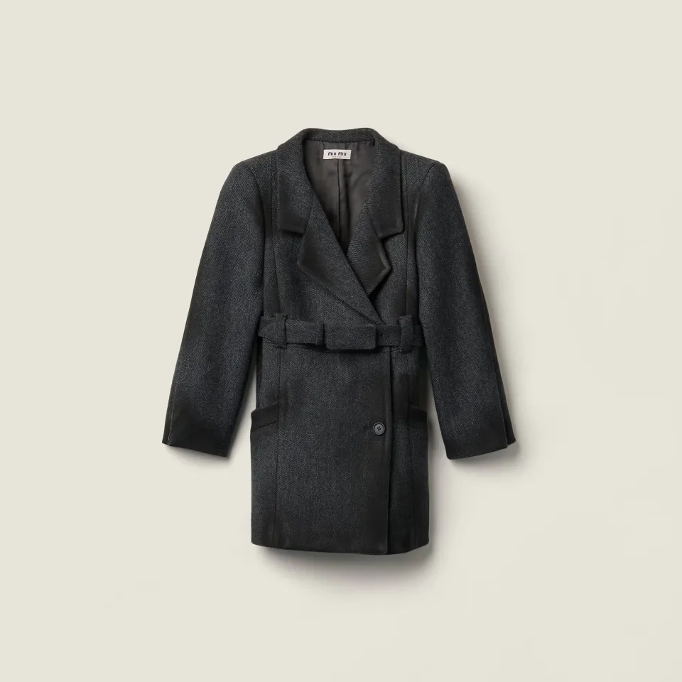 Double-breasted double wool jacket
