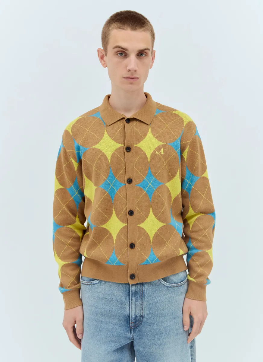 Argyle Knit Cardigan