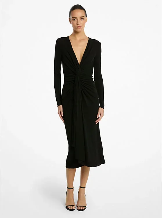 Matte Crepe Jersey Sarong Dress