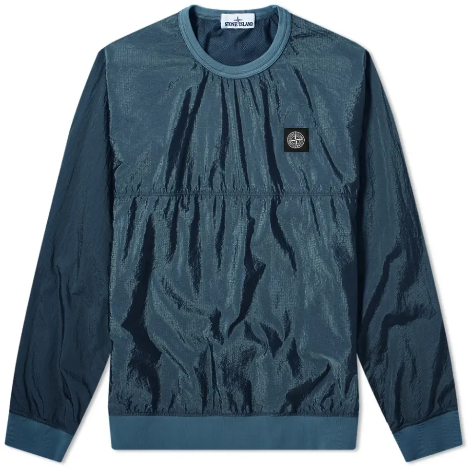 Garment Dyed Nylon Metal Ripstop Crew Sweat