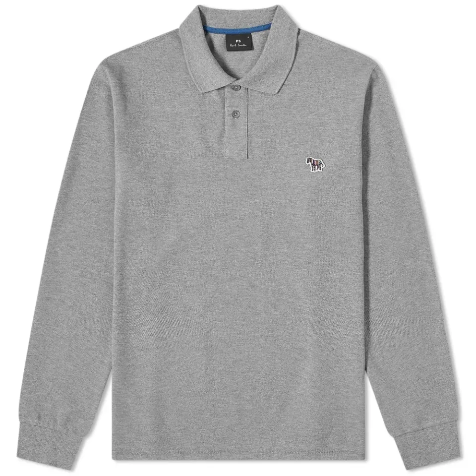 Long Sleeve Regular Fit Zebra Polo