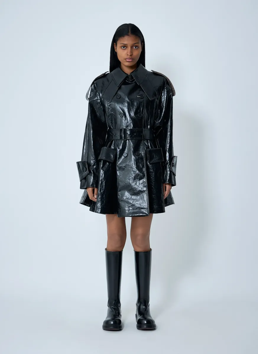 Patent Leather Trench Coat