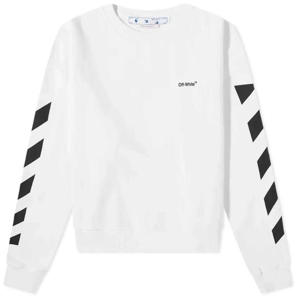 Diagonal Helvetica Oversized Crew Neck
