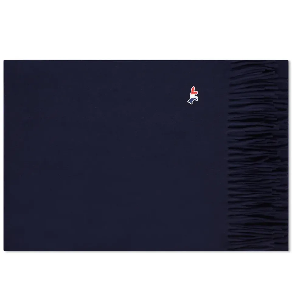Maison Kitsuné Tricolor Fox Wool Scarf
