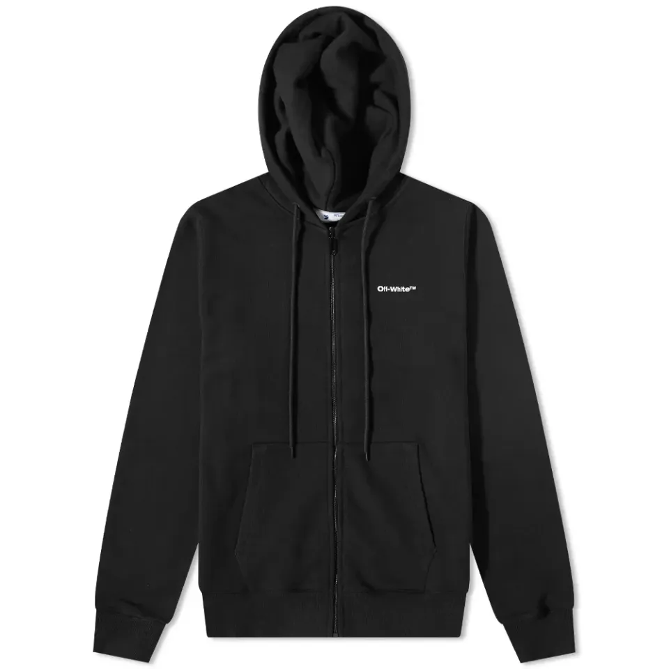 Wave Outline Slim Zip Hoodie