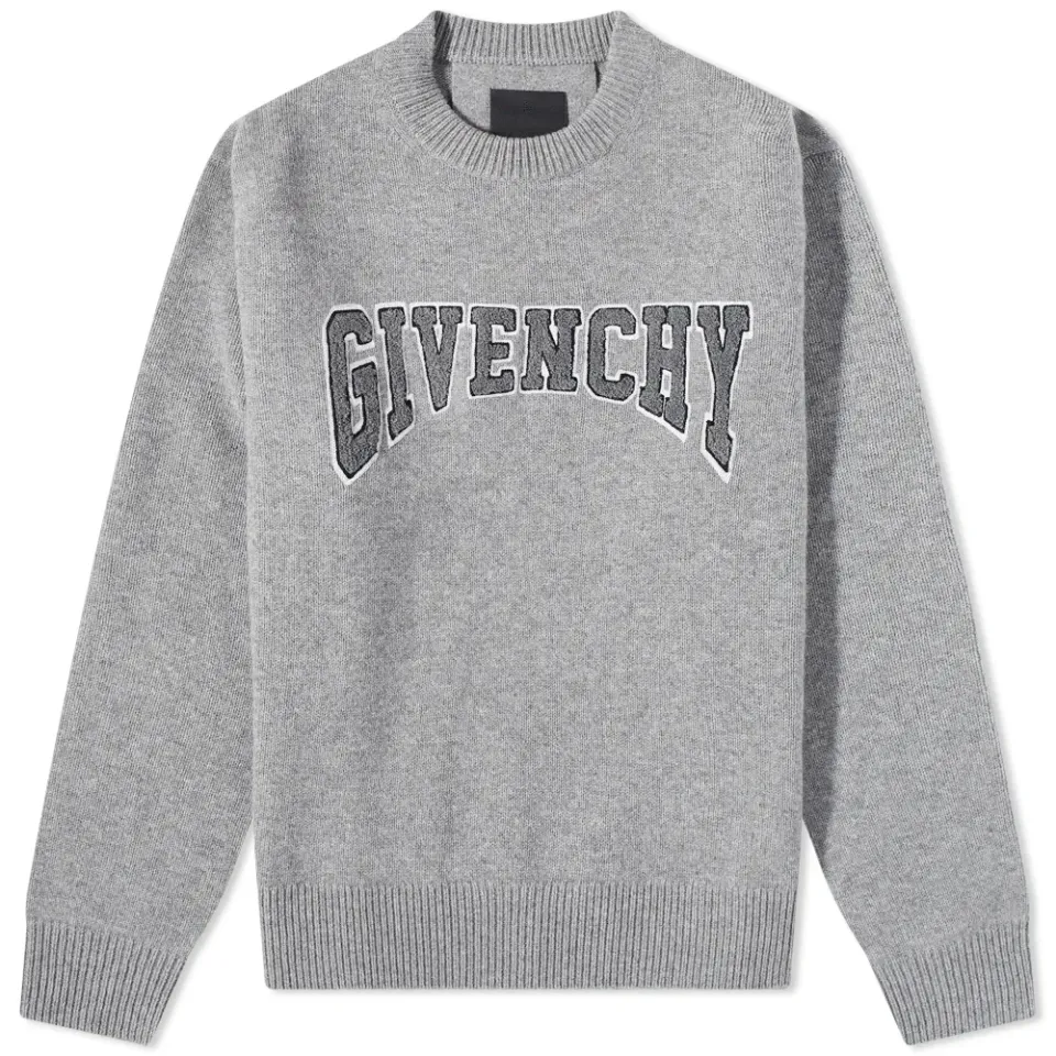 Embroidered College Logo Crew Knit