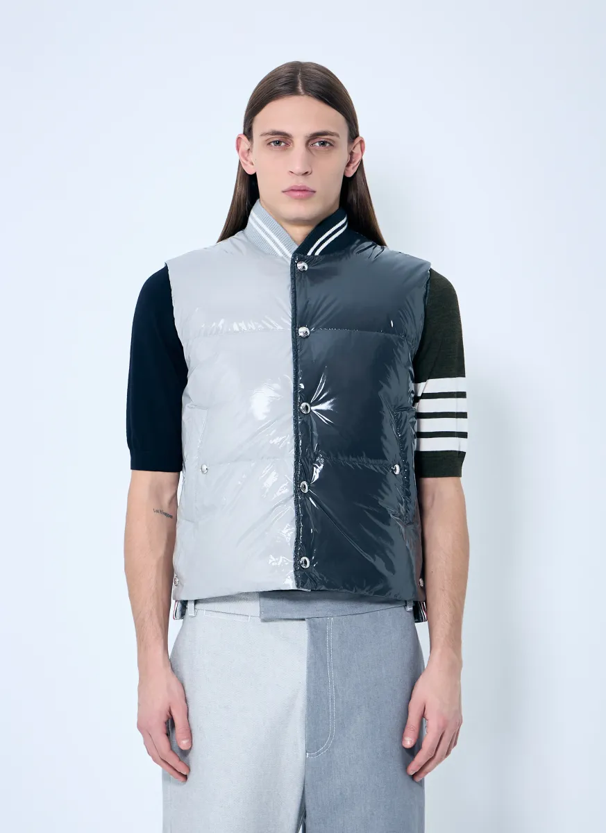 High-Gloss Contrast Down Gilet