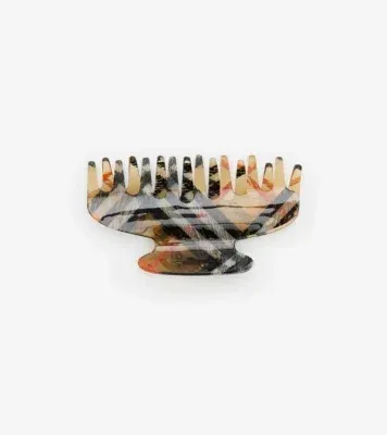 Check Claw Hair Clip in Sand beige