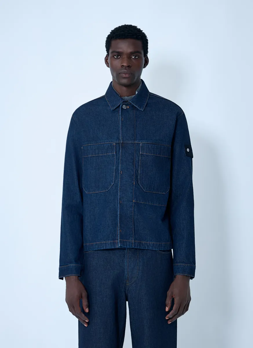 Denim Compass Patch Shirt