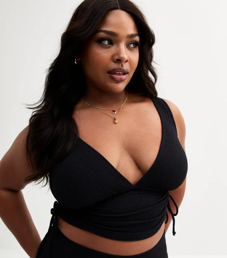 Women's Plus Size Khaki Textured Adjustable Tankini Curves