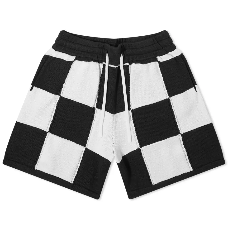 Checkered Knit Shorts
