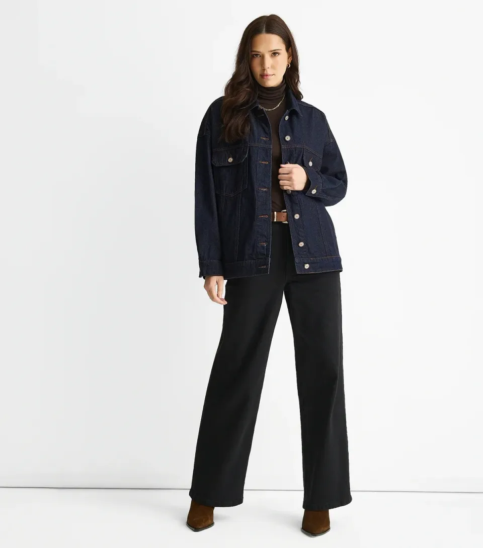 Women's Dark Blue Denim Trucker Jacket