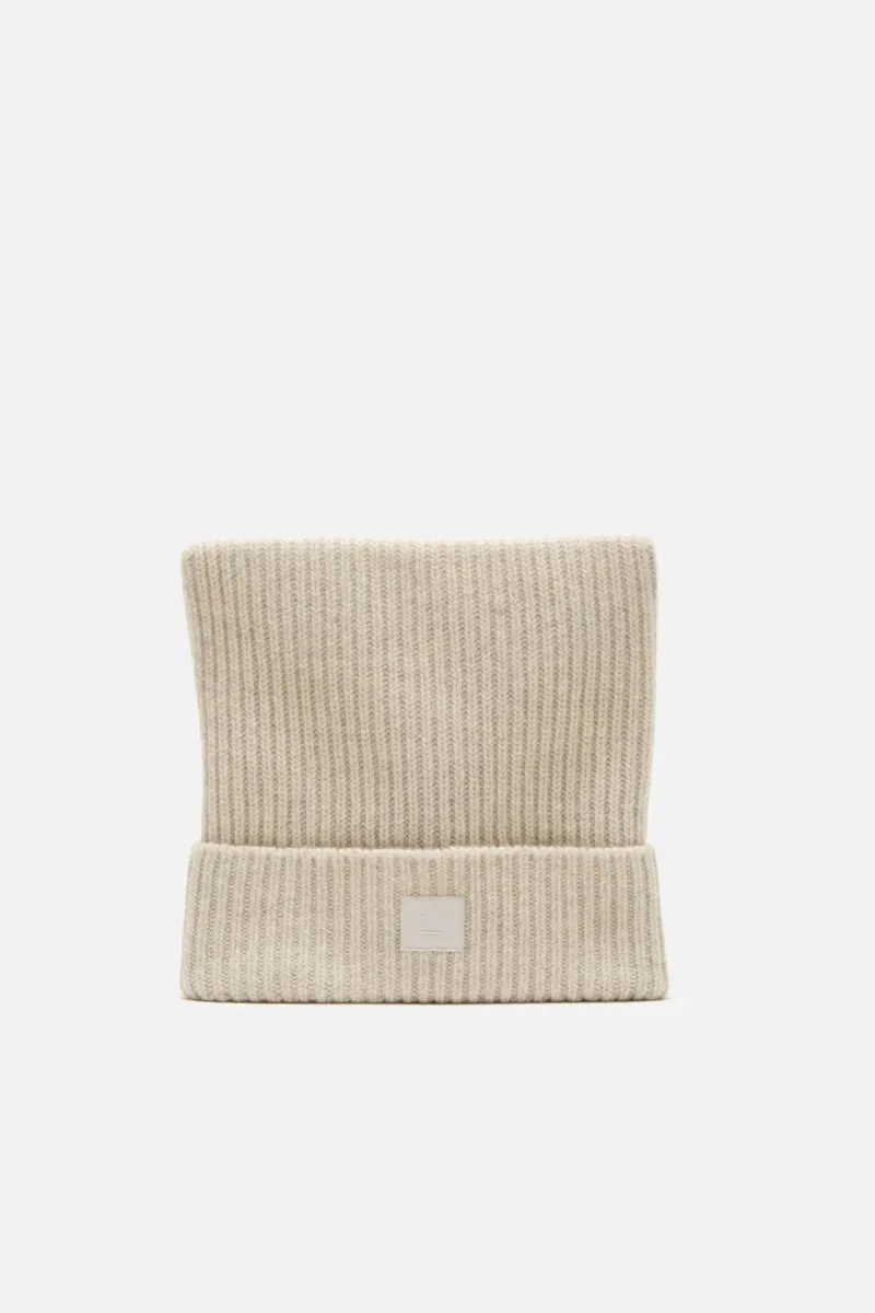 Face logo square beanie