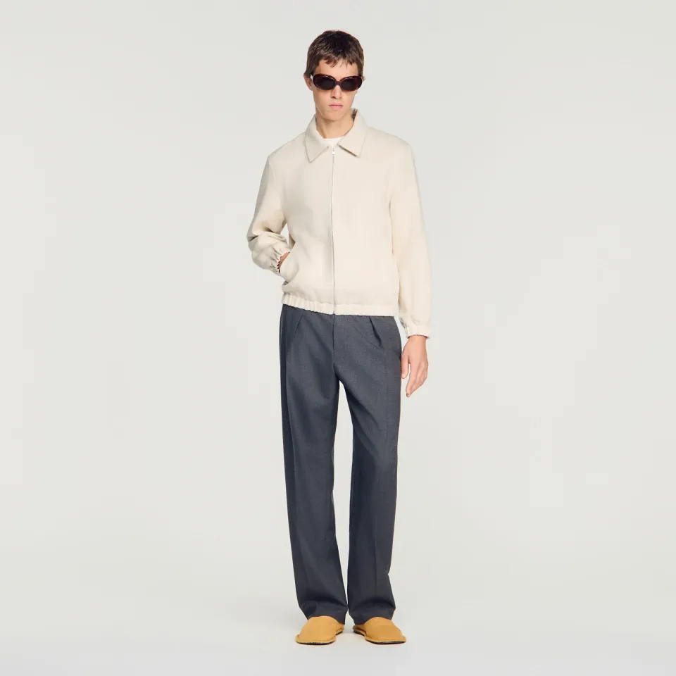 Cotton zip-up jacket