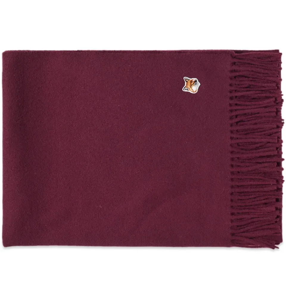 Fox Head Patch Wool Scarf