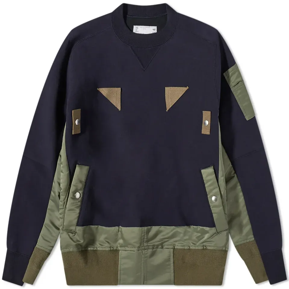 Nylon Twill MA-1 Crew Sweat