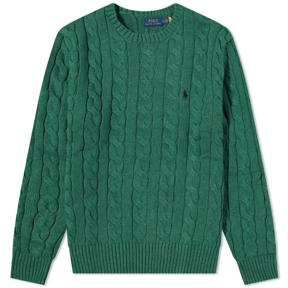 Cotton Cable Crew Knit